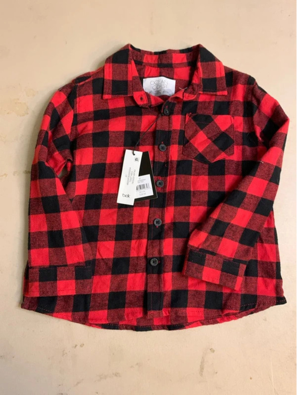 Ocean coast 3T plaid shirt